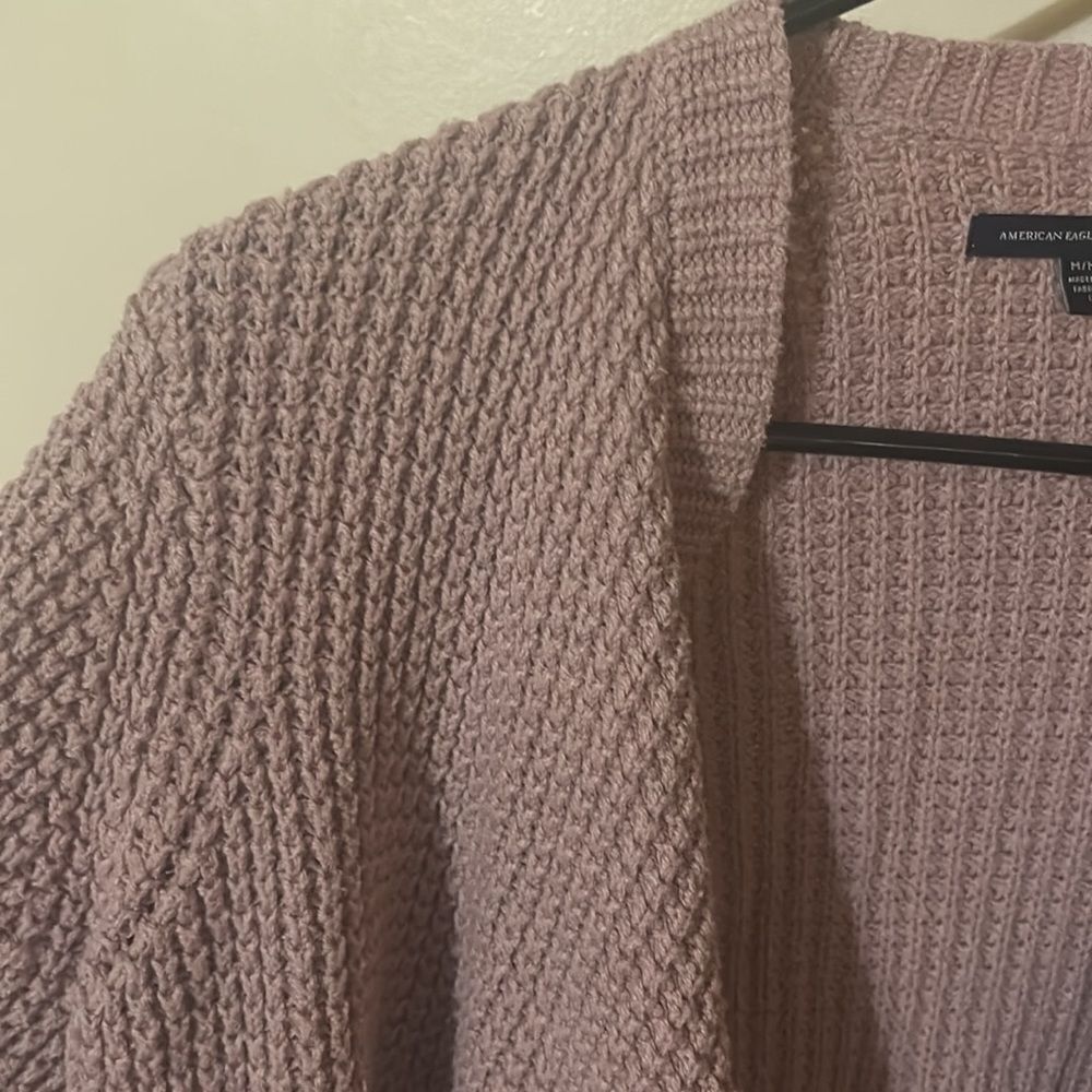 American Eagle light pink knit open Cardigan - Picture 2 of 7